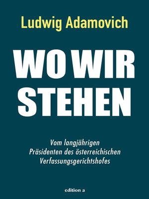cover image of Wo wir stehen